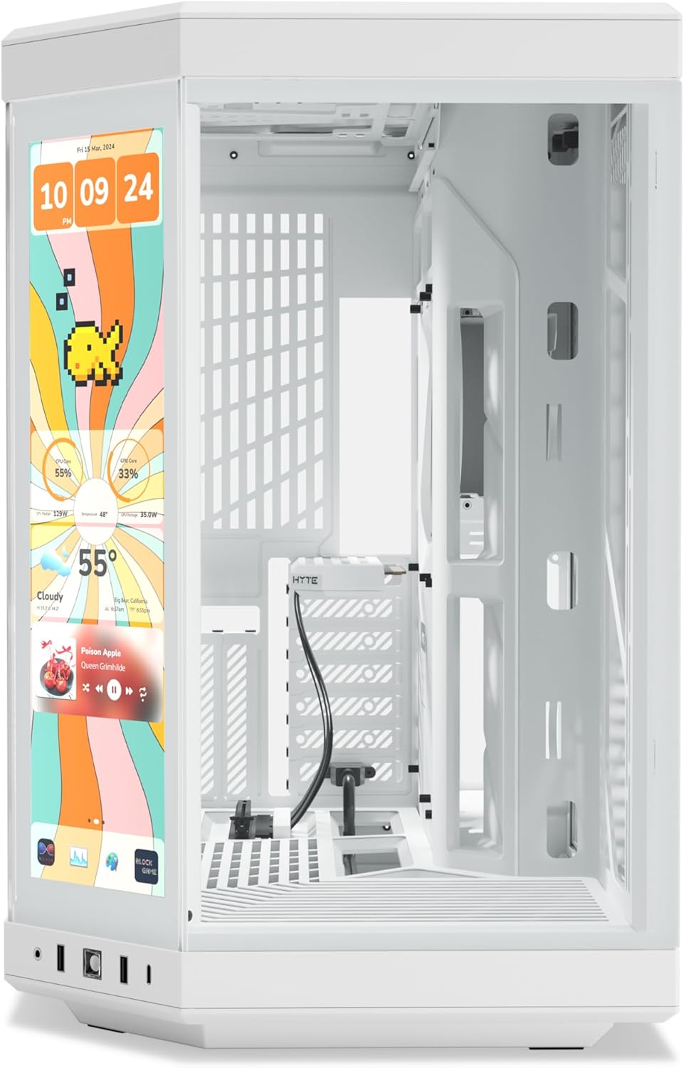 HYTE Y70 Touch Infinite WHITE - ATX Mid Tower Case with 14.9 HYTE Y70 Touch Infinite WHITE - ATX Mid Tower Case with 14.9
